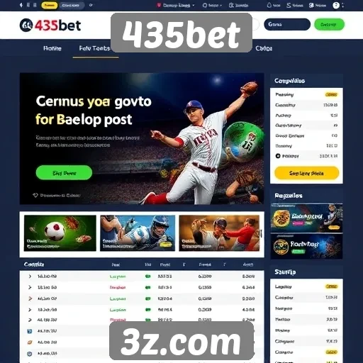 Facilidade de navegação e design do site 435bet